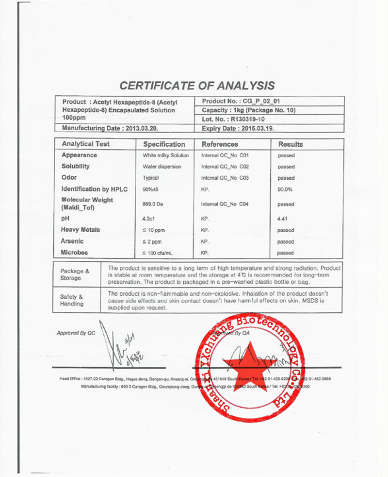 acetyl hexapeptide safe for skin