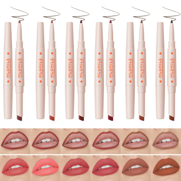 2-in-1 Korean Vegan Matte & Glossy Lipstick & Liner Pencil for Wholesale