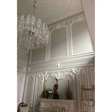 Modern Luxury 3D Wall Art Panels with White Frame Moulding for Exhibition Halls