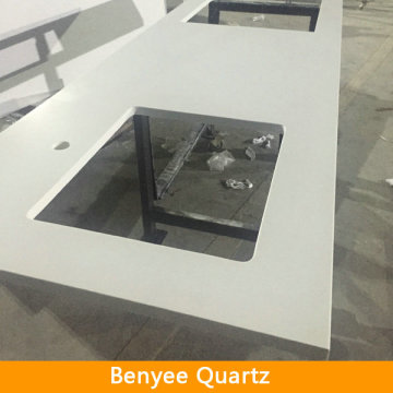 Newstar white color artificial quartz vanity top