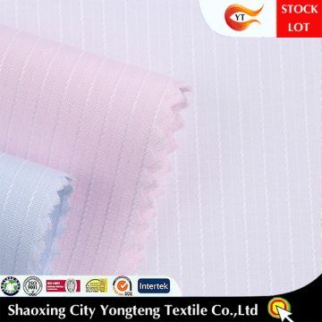 stock lot high density 150*90 poly cotton dobby stripe fabric for office shirt inchina