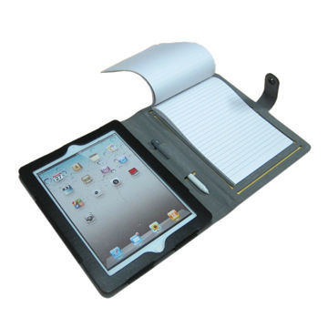 PU Case for iPad 2/3, with Stylus and Notebook Design, Customized Designs are Welcome