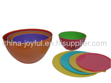 Two Tone Mixing Bowl Set Of 4 With Lids 