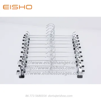 EISHO Chrome Metal Pants Hanger with Clips