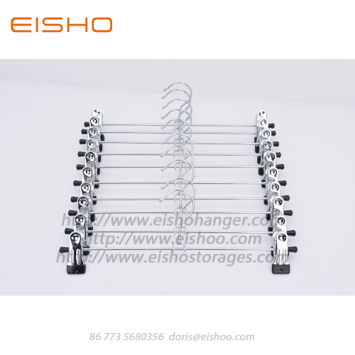 EISHO Chrome Metal Pants Hanger with Clips