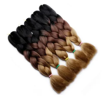 Hot Sale Ombre Colors Expression Ez Jumbo Braiding Hair African Crochet Braids Synthetic Fiber Perm Yaki Hair Extensions