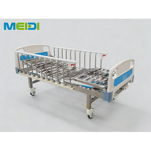 Easy-to-Clean Medical Bed with Multi-Stage Guardrails
