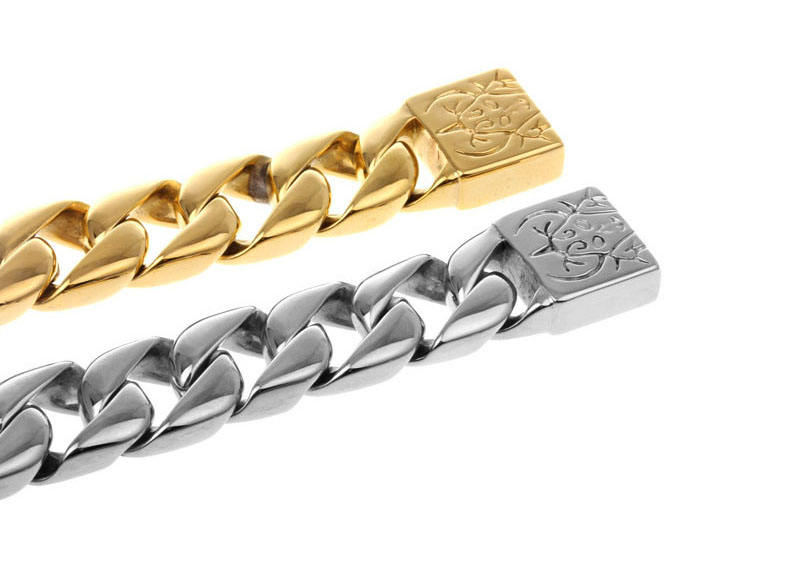mens gold cuban link bracelet