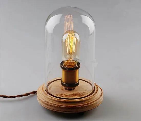 hot sale new vintage retro table lamp Edison bulb with wooden base