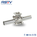 3 pc Long Welding Ball Valve dengan PAD Mounting ISO5211