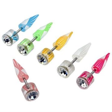 fashion CZ stone body plug 316L steel ear piercing jewelry