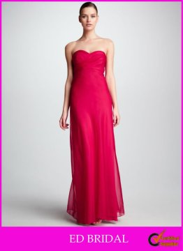 A-Line/Princess Sweetheart Floor Length Chiffon Evening Dress Wrapped Bodice Draped Back Detail Pleated Maxi Skirt