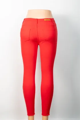 Custom Red Ripped Jeans