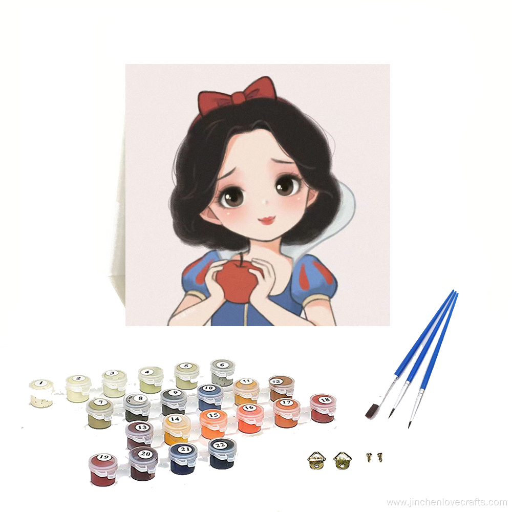 Snow White diy oil painting for kids paint