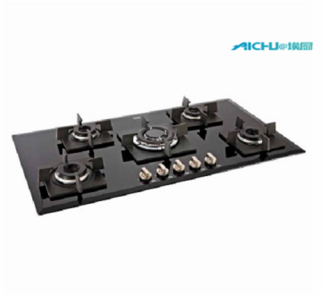 Glen 5 queimadores embutidos hob de vidro preto