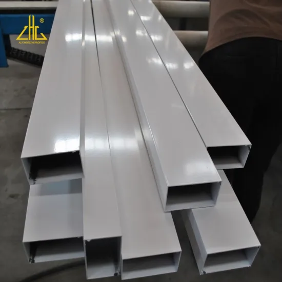 Extruded 6063 40x80 White Sprayed Aluminum Square Tube