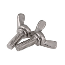 Metric stainless steel wing screws with round nose