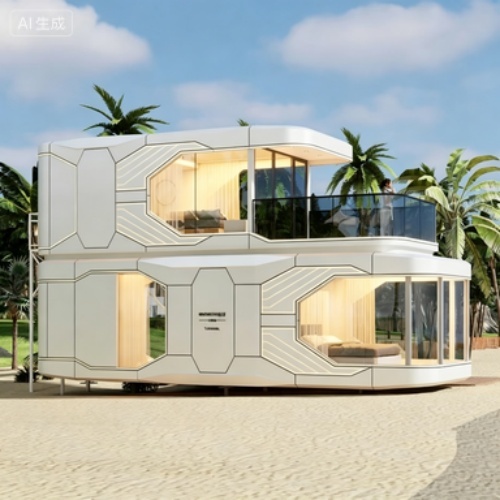 Compact Two-Level Foldable House for On-the-Go Lifestyle