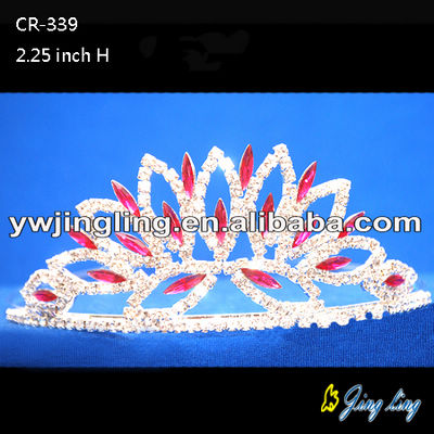 Red rhinestone bridal jewelry wedding crowns for sale