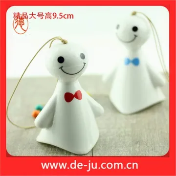 White Ceramic Cloth Baby Japan Windbell
