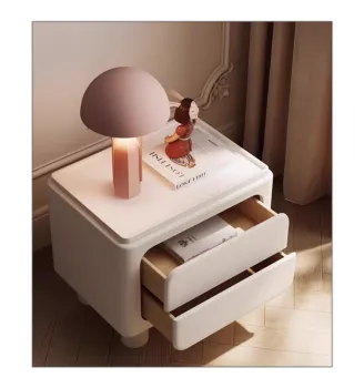 Modern Design Nightstand with Microfiber Slate Top, Sensor Lamp, and Wireless Charging for Smart Bedrooms