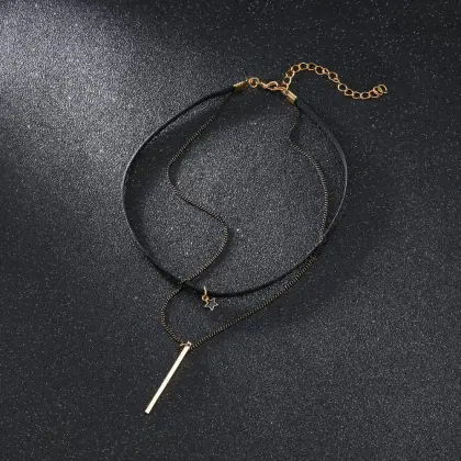 Star  Double Strand Collar Choker Collarbone Necklace