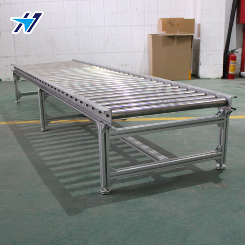 Long unpowered roller conveyor line