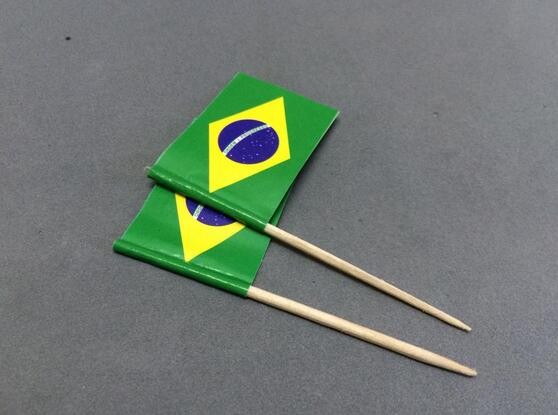 Mini 50Pcs Brazil Toothpick Flags Paper Food Picks Cake Toothpicks Cupcake Toppers Fruit Cocktail Sticks Decoration Toothpicks