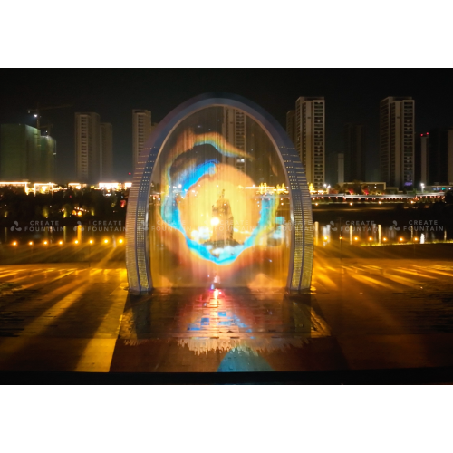 น้ำพุม่านน้ำดิจิตอลกลางแจ้ง