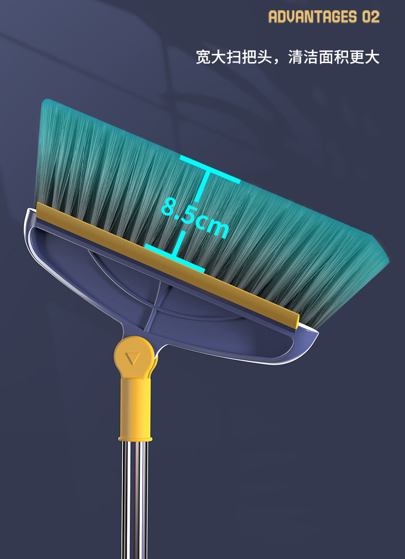 Broom Dustpan Set Foldable Standing Dust Pan