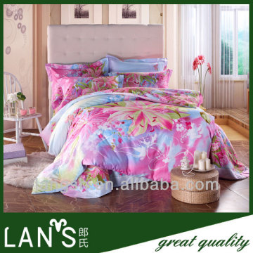 100% cotton pure pink bedding set