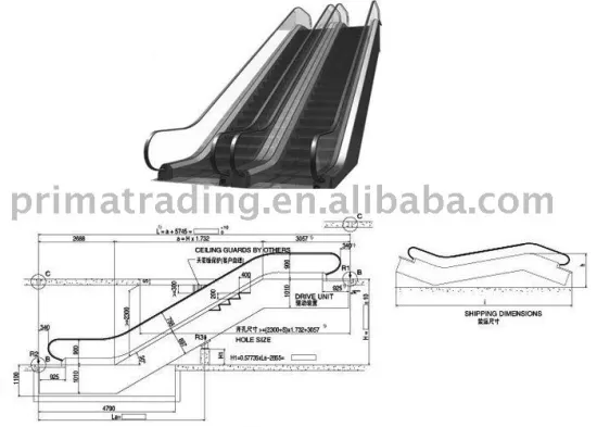 medium height commercial escalator