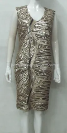 Pretty Steps 2015 plus size evening dresses for fat women gold sequin embellished dress