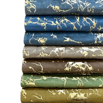 Marble Gold Print Velvet Fabric