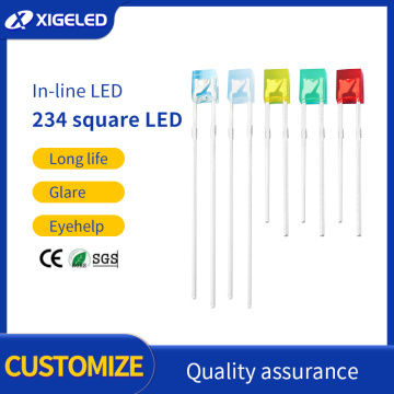 Beads de lámparas LED de color cuadrado LED en línea