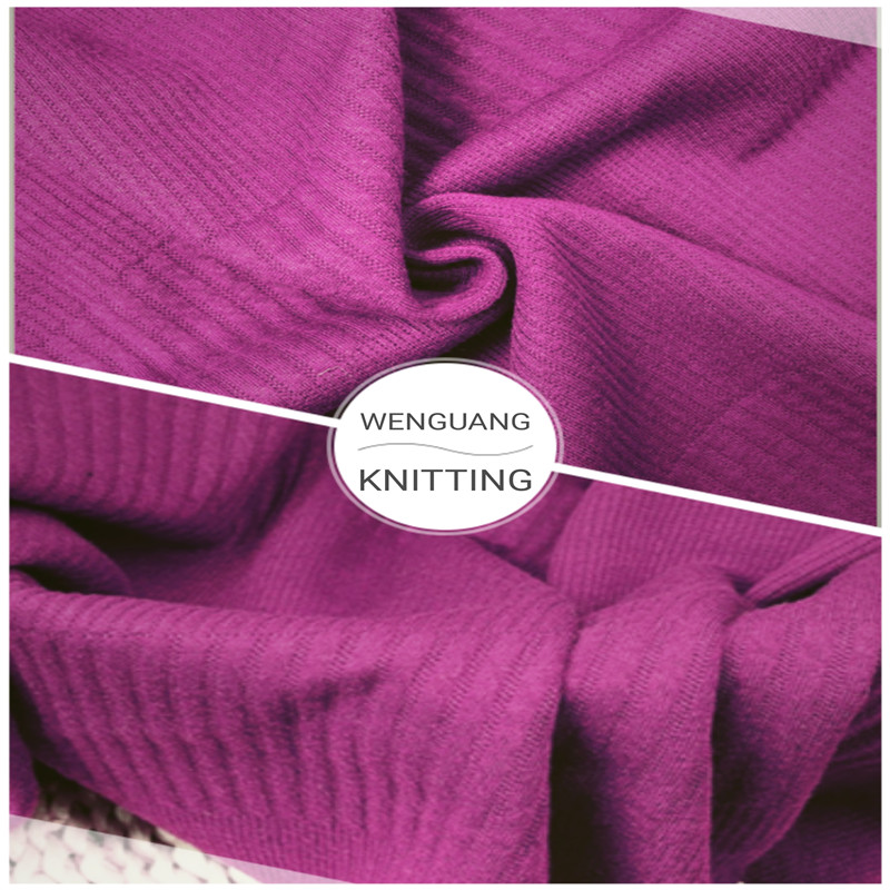 Purple Women Jacquard Double Knitting Winter Dobby Fabrics01