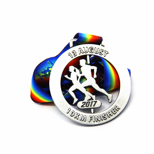 Benutzerdefinierte kreisförmige Feature Rotierende Marathon Medaille