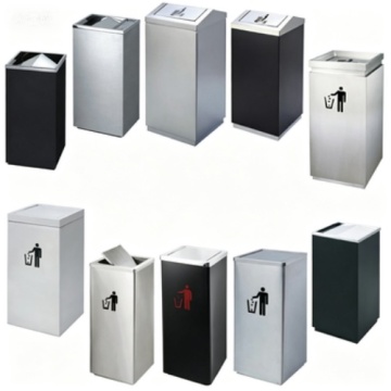 Customized Metal Trash Can with Lid for Hotel Lobby