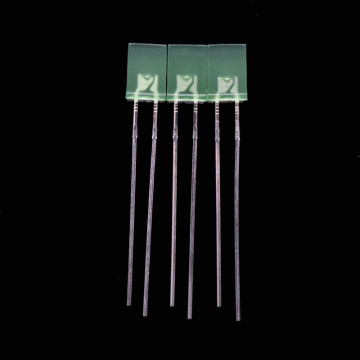 2× 5× 7mm Green onigun Nipasẹ-iho LED atupa