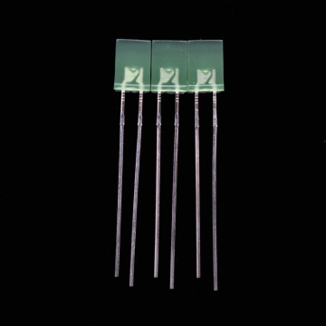 IIVVERR 100 Pcs 2x5x7mm Rectangle Rectangular Clear Head Green Diffused