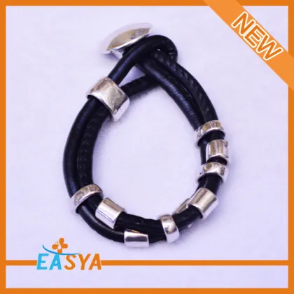 The Popular Custom Black Leather Ordinary Bracelet