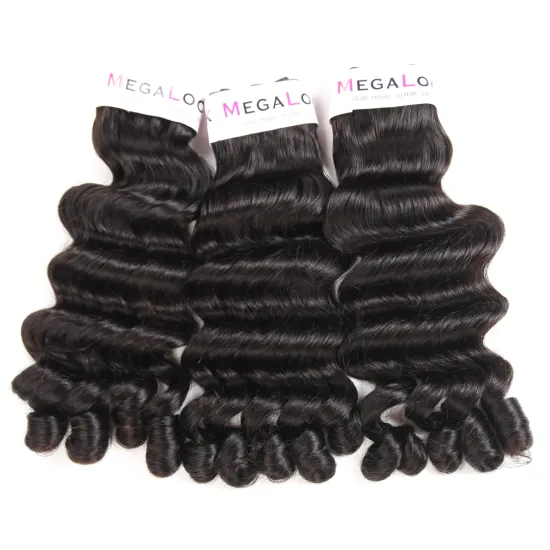 MegaLook Mink Brazilian Human Hair Cuticle Aligned Full and Thick Super Funmi Single Drawn Fancy Curl Hair