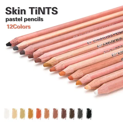 Professional Hand-Drawn Chalk Pencil Portrait: 12 Skin Tones