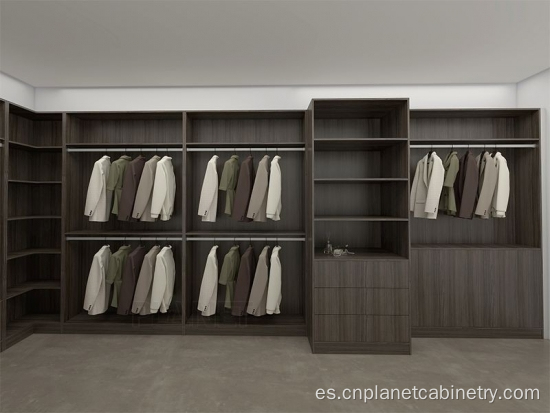 Armarios de armarios de dormitorio modernos de madera vestidor
