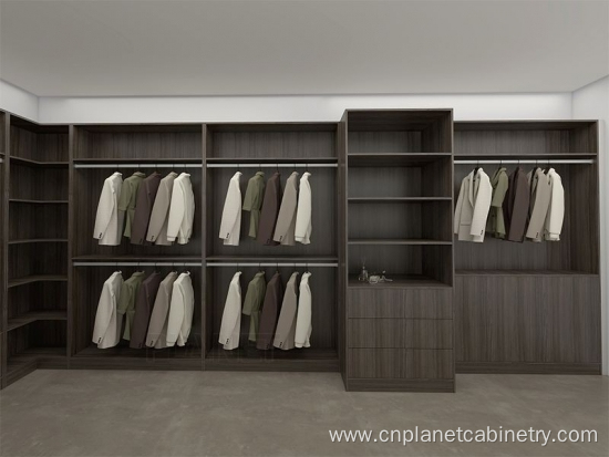 Wood modern bedroom wardrobes walk-in closet