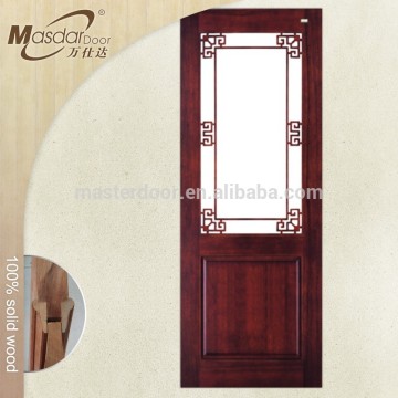 Cheap bathroom wooden folding door with glass