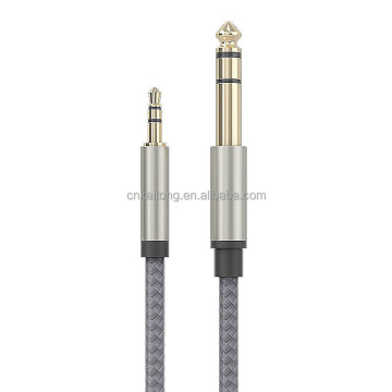 TRS 3.5mm to 6.35mm Glued Plated Audio Cable for Mixer Amplifier CD Player Speaker