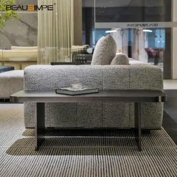 Minimalist Black Wood Veneer Coffee Table