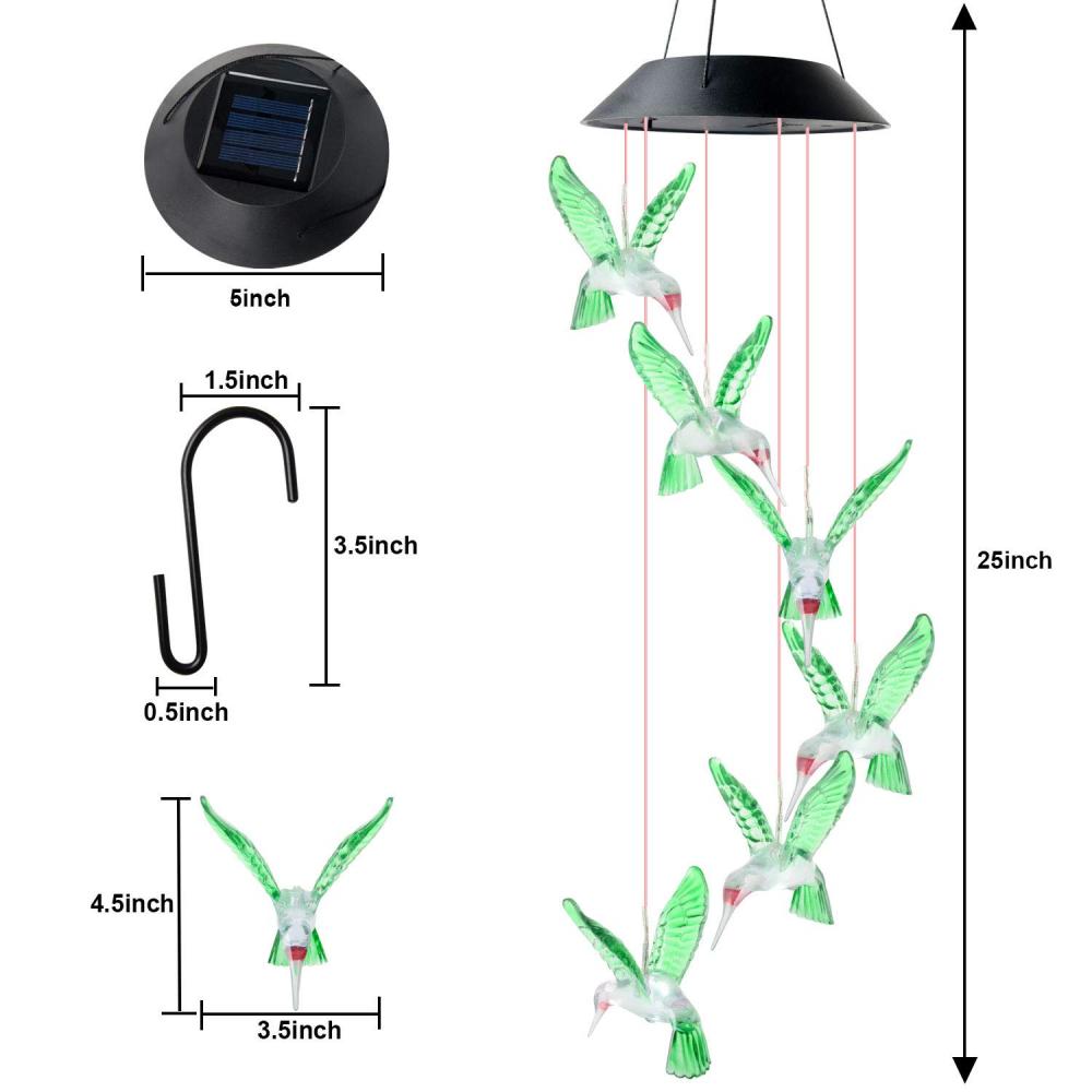 Solar Hummingbird Wind Chime