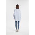 Poplin blusa blanca blanca camisa rayas